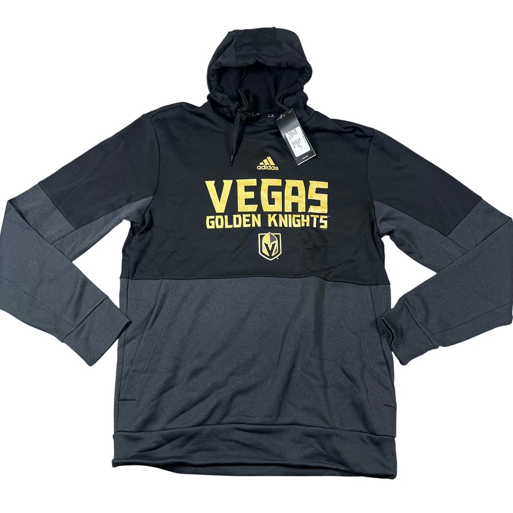 Adidas Vegas Golden Knights NHL Hoodie Mens Medium Black Gray AEROREADY New